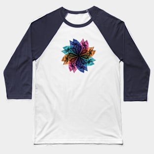 Sacred Geometric Leaf Pattern Baseball T-Shirt